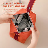 Portable premium canvas makeup bag, large capacity, washable, stylish storage for women - V.I.P Digital Presence