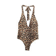 Leopard print halter neck one-piece swimsuit for women - V.I.P Digital Presence