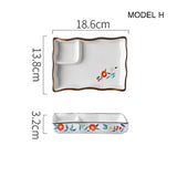Dumpling plate sushi plate round square plate with soy sauce and vinegar partitioned snack plate ceramic plate for home use - V.I.P Digital Presence