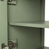 36 inch bathroom vanity with sink, one double door cabinet one large drawer and one flip drawer solid wood and MDF board, green - V.I.P Digital Presence