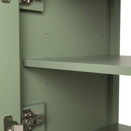 36 inch bathroom vanity with sink, one double door cabinet one large drawer and one flip drawer solid wood and MDF board, green - V.I.P Digital Presence