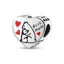 Copper plated S925 silver FOREVER colorful heart clip beads string DIY bracelet necklace - V.I.P Digital Presence