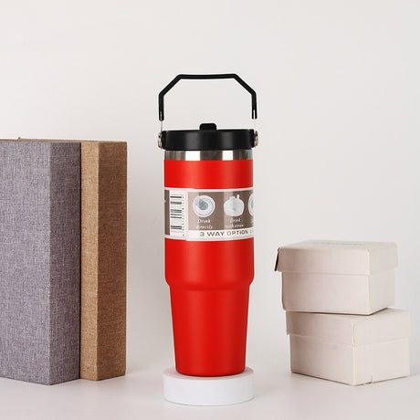 20oz30ozPortable Car Cup Stainless Steel Cup Travel Sports Water Bottle With Handle Cover Coffee Tumbler Cup - V.I.P Digital Presence