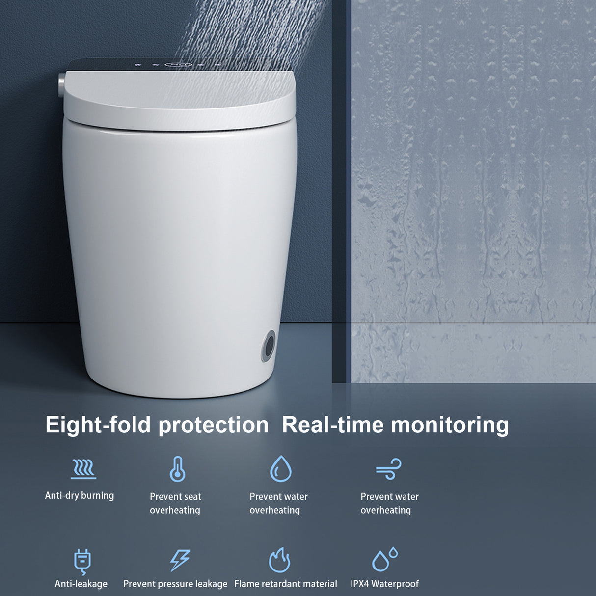 ST-GP-01 Smart Toilet with Heating, Portable Toilet with Automatic Opening and Closing, 1.28GPF Water Tank Free Toilet, White - V.I.P Digital Presence