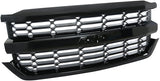 Front Bumper Upper Grille Grill Compatible with Chevrolet Silverado 1500 2016-2018 (Black) - V.I.P Digital Presence