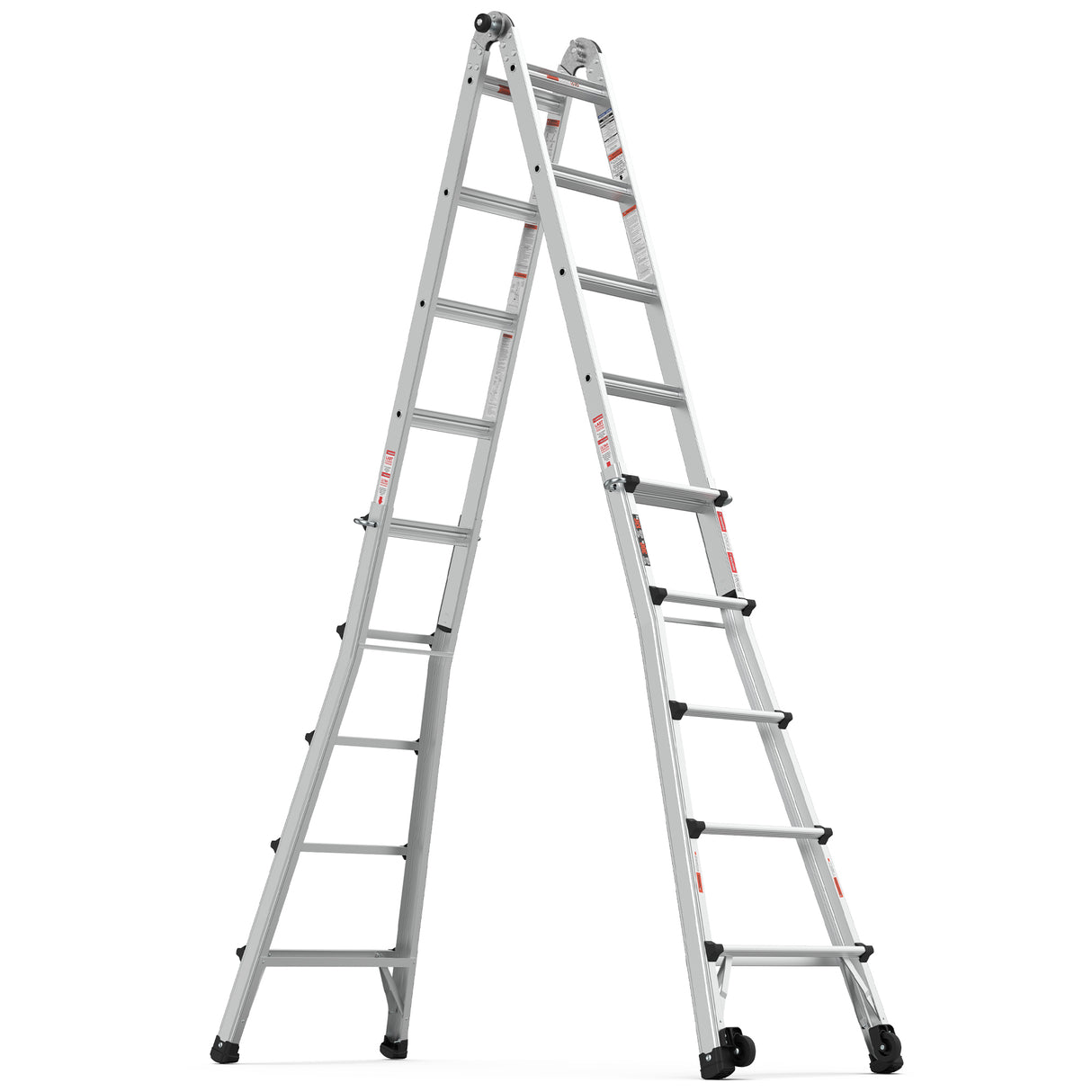 Aluminum Multi-Position Ladder with Wheels, 300 lbs Weight Rating, 22 FT - V.I.P Digital Presence