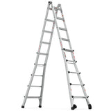 Aluminum Multi-Position Ladder with Wheels, 300 lbs Weight Rating, 22 FT - V.I.P Digital Presence
