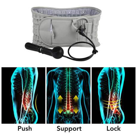 Inflatable Waist Belt To Relieve Low Back Pain Waist Protection Leather Shrink Exhaust Fixed Belt - V.I.P Digital Presence