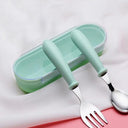 Juego de vajilla para bebés, utensilios para niños, vajilla de acero inoxidable para niños pequeños, cubiertos con dibujos animados, cuchara y tenedor para alimentar a bebés.