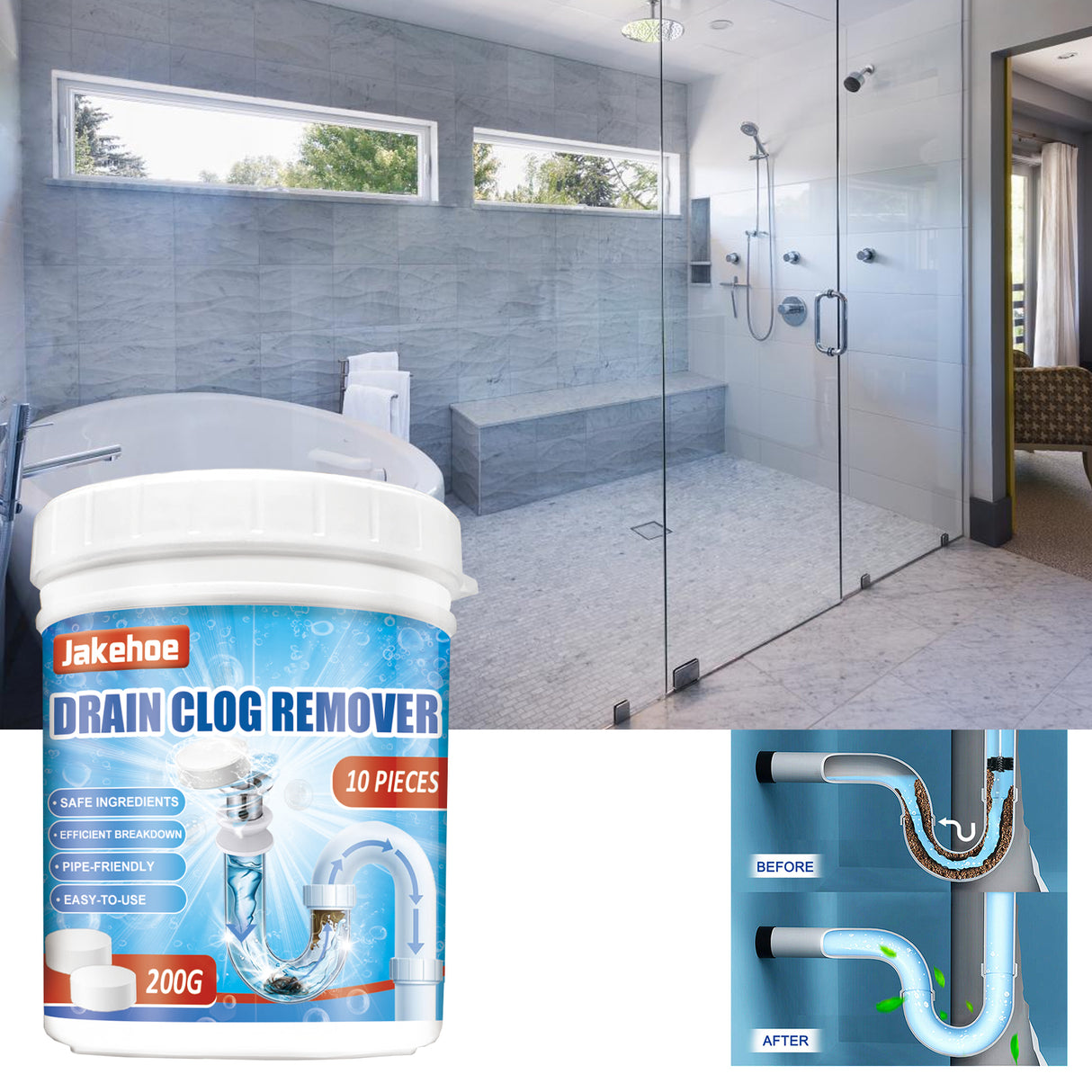 Pipe Unclogging Cleaning Tablet Kitchen Toilet Sewer Pipe Blockage Cleaning Unclogging Remove Odors - V.I.P Digital Presence