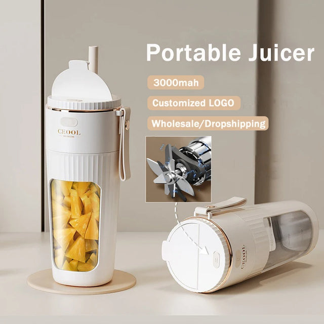 340ML portable Juicer Wireless with straw Electric Blender for juice milkshake ce cube food supplement Smoothie Mixer - V.I.P Digital Presence