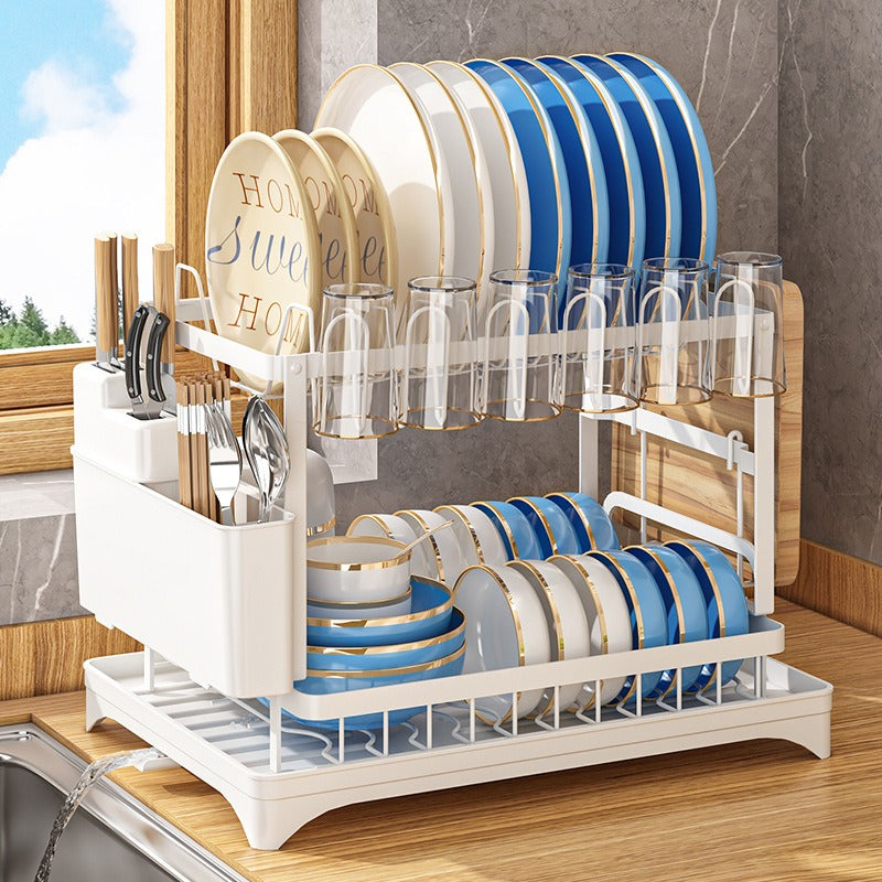 Kitchen drainage rack bowl and dish rack bowl and dish storage rack household utensils knives and forks storage rack - V.I.P Digital Presence