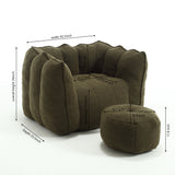 Soft Bean Bag Chair with High Resilient Foam(Chips)for living room and bedroom,Comfortable Square Lazy Sofa with Footstool - V.I.P Digital Presence