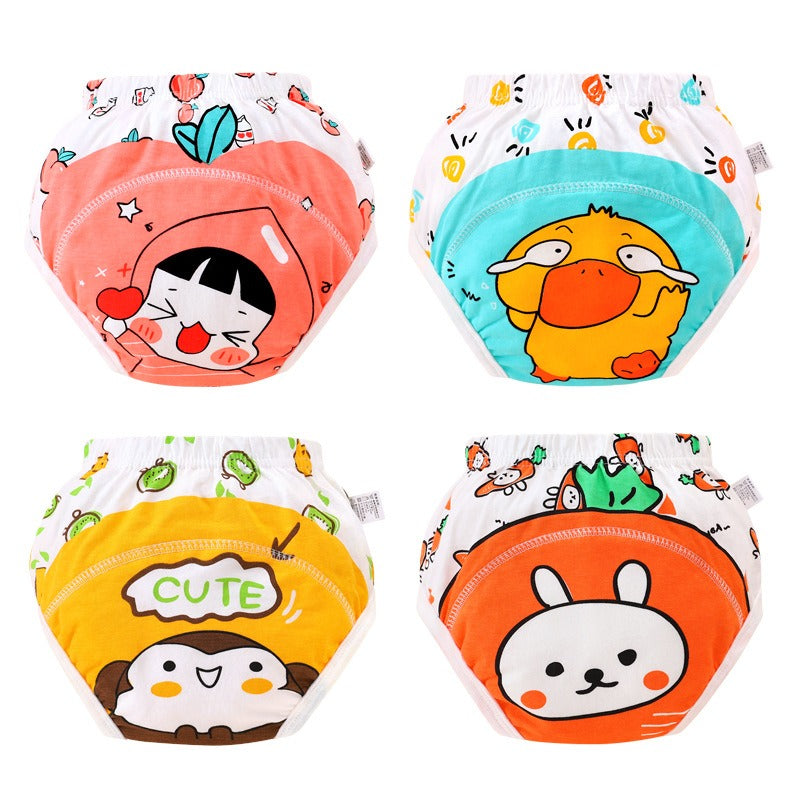 Learning pants, baby rings, diapers, cartoon prints, baby girls and boys training pants, cotton absorbent - V.I.P Digital Presence