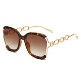 Chains Sunglasses European and American Street Photography Fashion Trend Metal Hollow Brushed Glasses UV400 - V.I.P Digital Presence