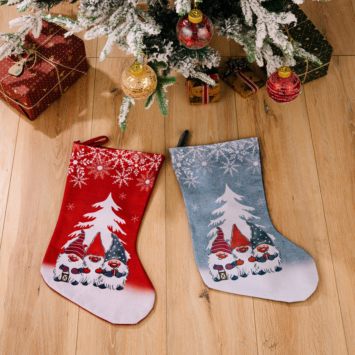 Christmas Decorations Rudolf Printed Christmas Socks Children's Gift with Large Christmas Socks - V.I.P Digital Presence