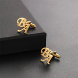 DIY custom French men's cufflinks with English letters cufflinks - V.I.P Digital Presence