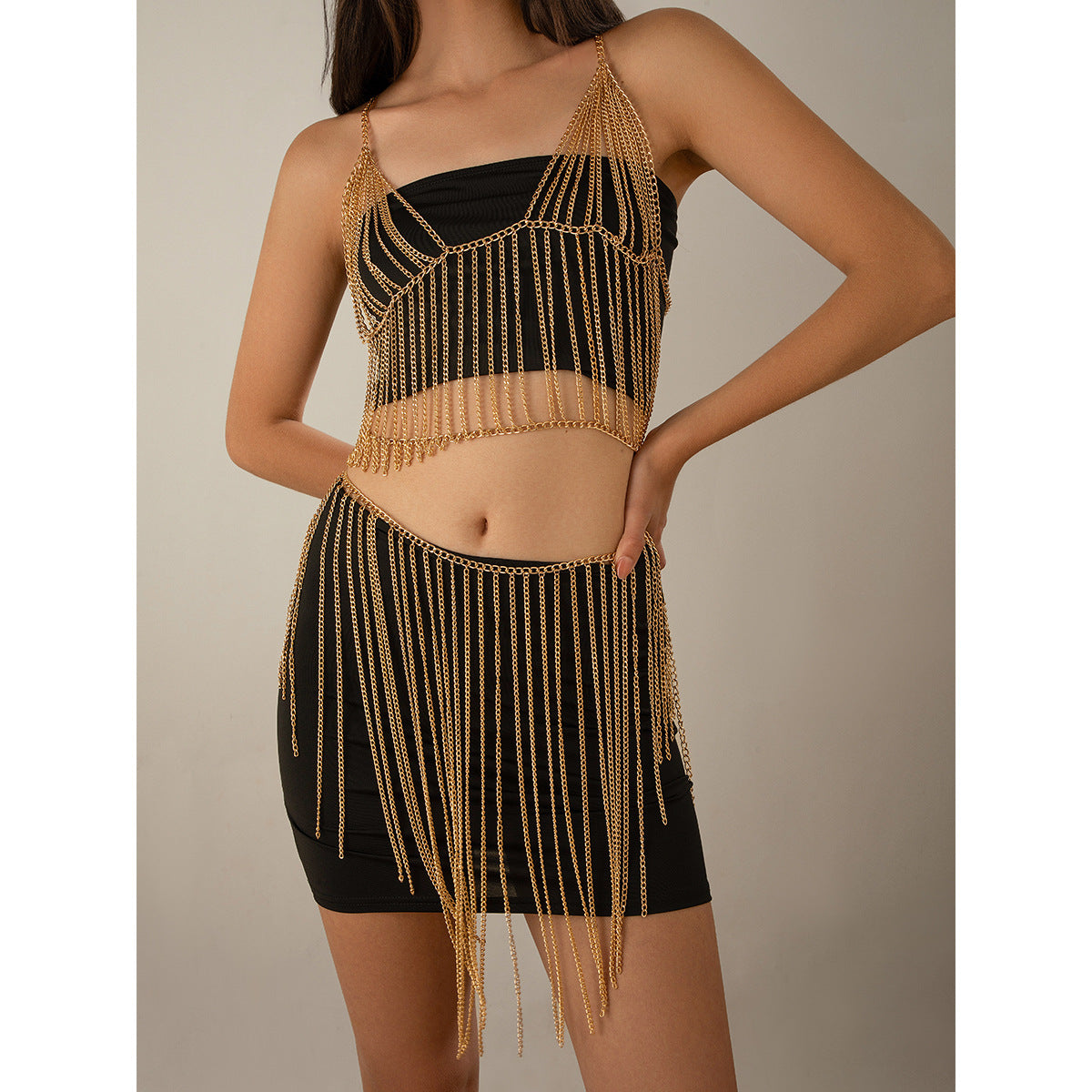 Sexy Multi layer Chain Tassel Body Chain Street Photography Personalized Nightclub Style Performance Clothing Accessories - V.I.P Digital Presence