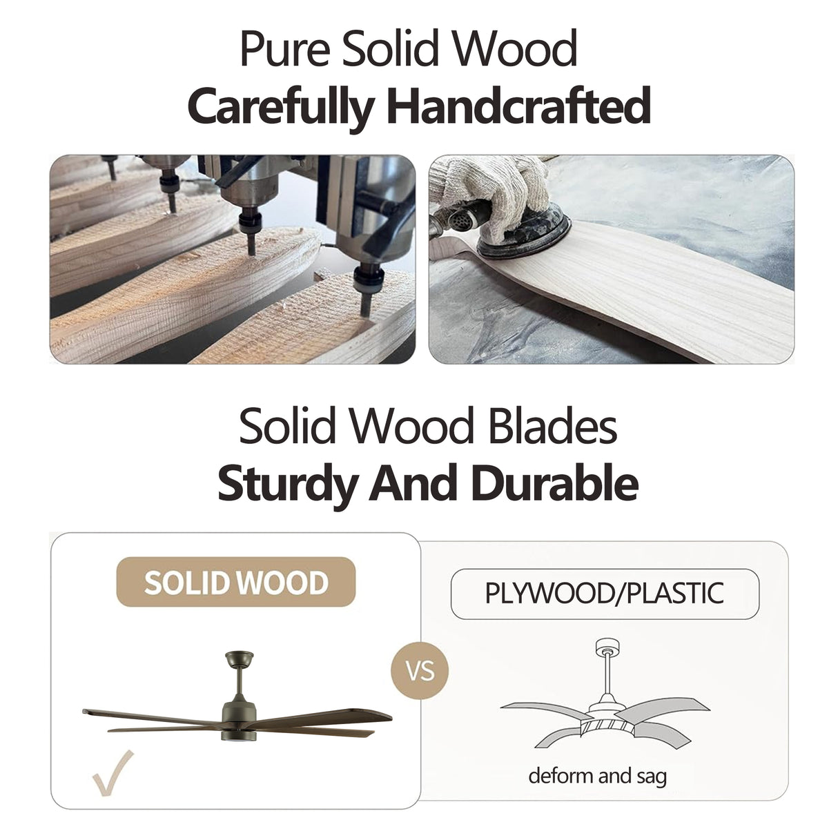 60 "modern wooden ceiling fan with lighting and remote control, 6-speed noiseless reversible DC motor ceiling fan - V.I.P Digital Presence