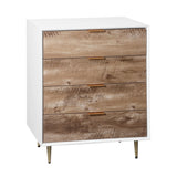 Wooden Tall 4 Drawer Dresser,Chest of Drawers with 4 Metal Legs, Anti-Tipping Device for Bedroom,Living Room - V.I.P Digital Presence