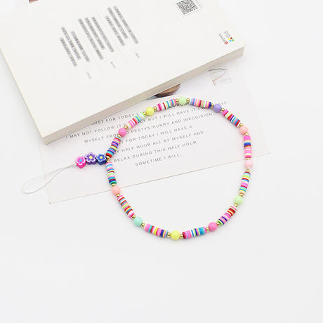 New Mixed Color Soft Pottery Pearl Mixed String Bohemian Simple Style Anti-Drop Function Mobile Phone Chain - V.I.P Digital Presence