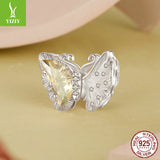 Yinziyun Original Ginkgo Butterfly DIY Bracelet Beads Forest Romantic Golden Butterfly s925 Pure Silver Beads - V.I.P Digital Presence