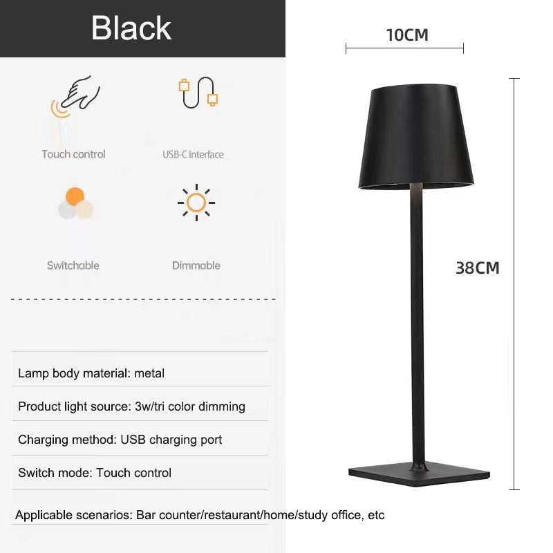 Nordic charging iron art high footed cup table lamp, bedroom bedside touch creative small night light, modern and simple living room night light - V.I.P Digital Presence