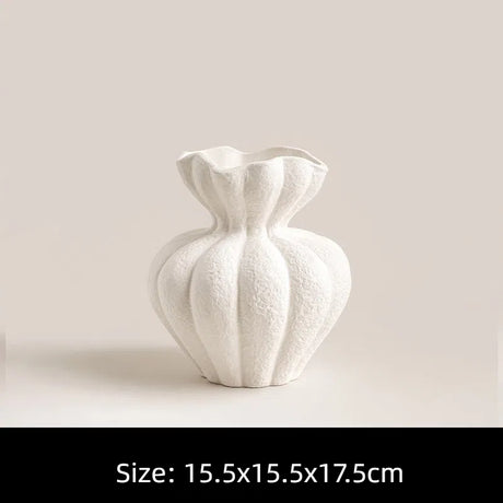 Wabi Sabi Vase White Ornament Living Room Desktop Home Vintage Art Decorative Flower Utensils - V.I.P Digital Presence