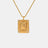 Stainless Steel Inlaid Rhinestone Rectangle Shape Pendant Necklace - V.I.P Digital Presence