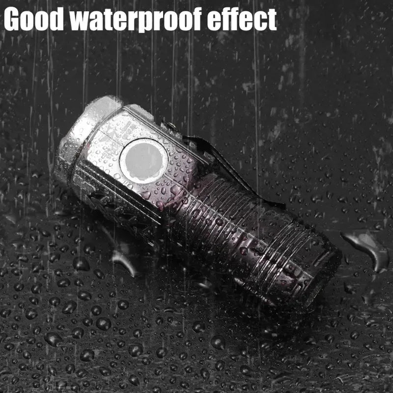 Mini Powerful LED Flashlight USB Rechargeable Strong Light Torch with Three Eye Flashlight Portable Camping Fishing Lantern - V.I.P Digital Presence