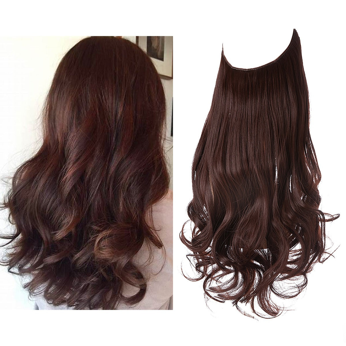 European And American Wig Piece Female Fishline Hair Extension Piece Chemical Fiber Matte High Temperature Silk Long Curly Human Hair - V.I.P Digital Presence