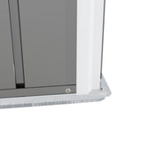 5 * 3FT outdoor storage shed, tool shed with sloping roof and lockable door, backyard garden metal shed, courtyard lawn, gray - V.I.P Digital Presence