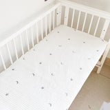 Sábana ajustable para bebé de algodón puro más sábanas de algodón en estilo japonés y coreano, sábanas acolchadas bordadas para recién nacidos, colchón infantil de otoño e invierno