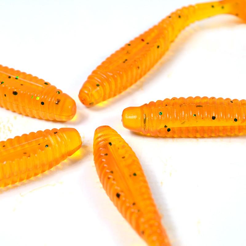 5Pcs/Bag 8cm 5.7g Silicone T Tail Brown Grub Worm Fishing Lure - V.I.P Digital Presence