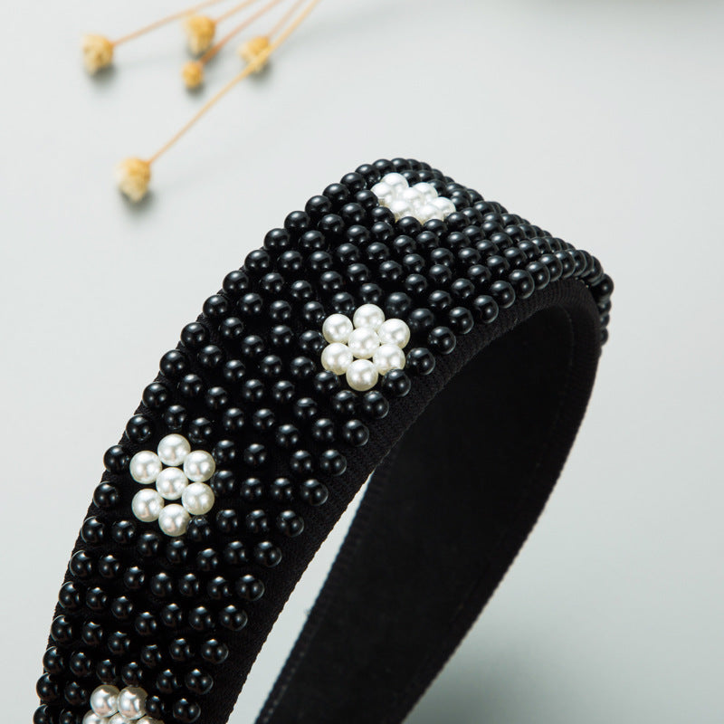 New Fashion Full Pearl Wide Edge Shampoo Headband Pressed Hair Ornament - V.I.P Digital Presence