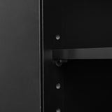 Bathroom Storage Cabinet, Cabinet with Two Doors and Drawers, Adjustable Shelf, MDF Board, Black - V.I.P Digital Presence