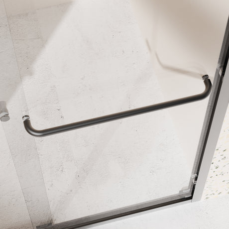 44 "-48" wide * 72 "high semi frameless double sliding shower door 1/4" (6mm) thick SGCC tempered glass door, matte black - V.I.P Digital Presence