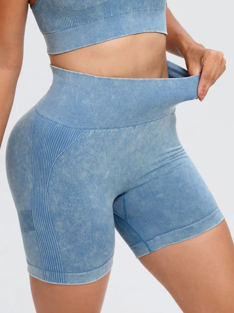 Washed High Waist Active Shorts - V.I.P Digital Presence