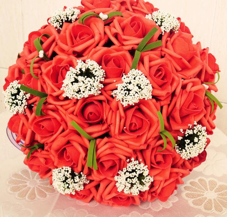Bride Holding Flowers Romantic Wedding Colorful Bride 's Bouquet Red Pink Blue And Purple Bridal - V.I.P Digital Presence