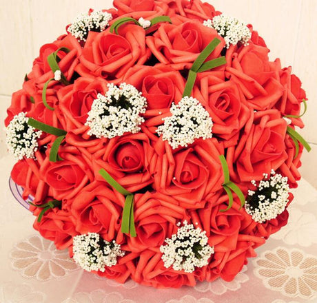 Bride Holding Flowers Romantic Wedding Colorful Bride 's Bouquet Red Pink Blue And Purple Bridal - V.I.P Digital Presence