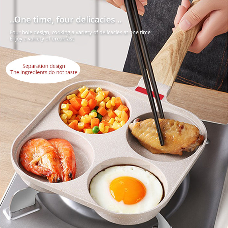 Fried Egg Burger Machine Frying Pan Non-Stick Surface Household Four Hole Breakfast Pan Fried Egg Divine Tool Pancake Pan - V.I.P Digital Presence