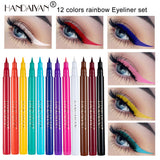 HANDAIYAN 12 Color Matte Color Eyeliner Quick-Drying And Not Easy To Smudge Liquid Eyeliner Pen 12 Pack Eyeliner - V.I.P Digital Presence