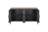 Hollow Four Door Antique Cabinet, American Country Style, Suitable for Living Room, TV Cabinet, Kitchen (Brown) - V.I.P Digital Presence