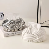 Ceramic Tissue Box Silver Twine Grain Napkin Carton Toilet Paper Holder Napkin Dispenser Holder Home Decoraction Organizers - V.I.P Digital Presence