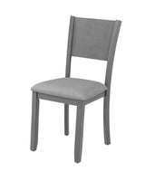 5 Piece Modern Dining Set, Square Wooden Dining Table with 4 Upholstered Chairs for Kitchen, Dining Room, Gray - V.I.P Digital Presence
