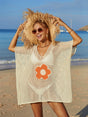 Openwork Flower V-Neck Short Sleeve Cover Up - V.I.P Digital Presence