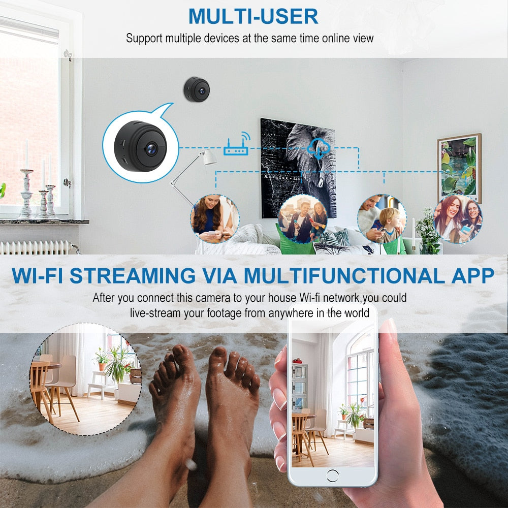 Mini IP Camera 1080P Sensor Night Vision Camcorder Motion DVR Micro Camera Sport DV Video small Camera Remote Monitor Phone App - V.I.P Digital Presence