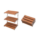 Mountaineering Outdoor Camping Rack Portable Storage Rack Three Layer Rack With Foldable Picnic Camping Barbecue Folding Table