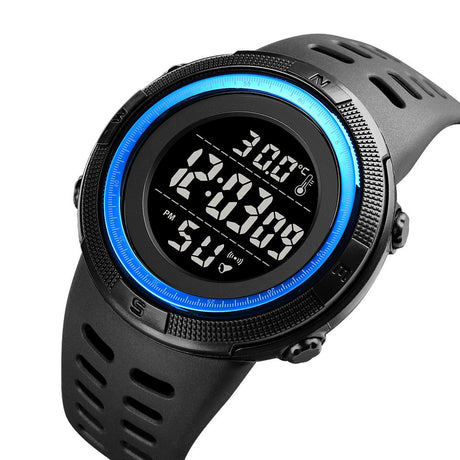 SKMEI 1681 Body Temperature Men's Watch Electronic 5Bar Waterproof Long Battery Life Alarm Clock LED Healthy Male Sport Watch - V.I.P Digital Presence