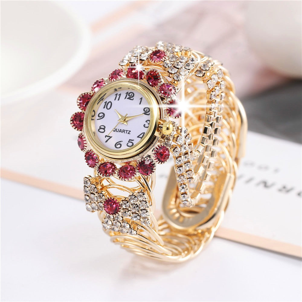 New trend and fashion women's watch with diamond inlaid digital quartz female bracelet watch - V.I.P Digital Presence